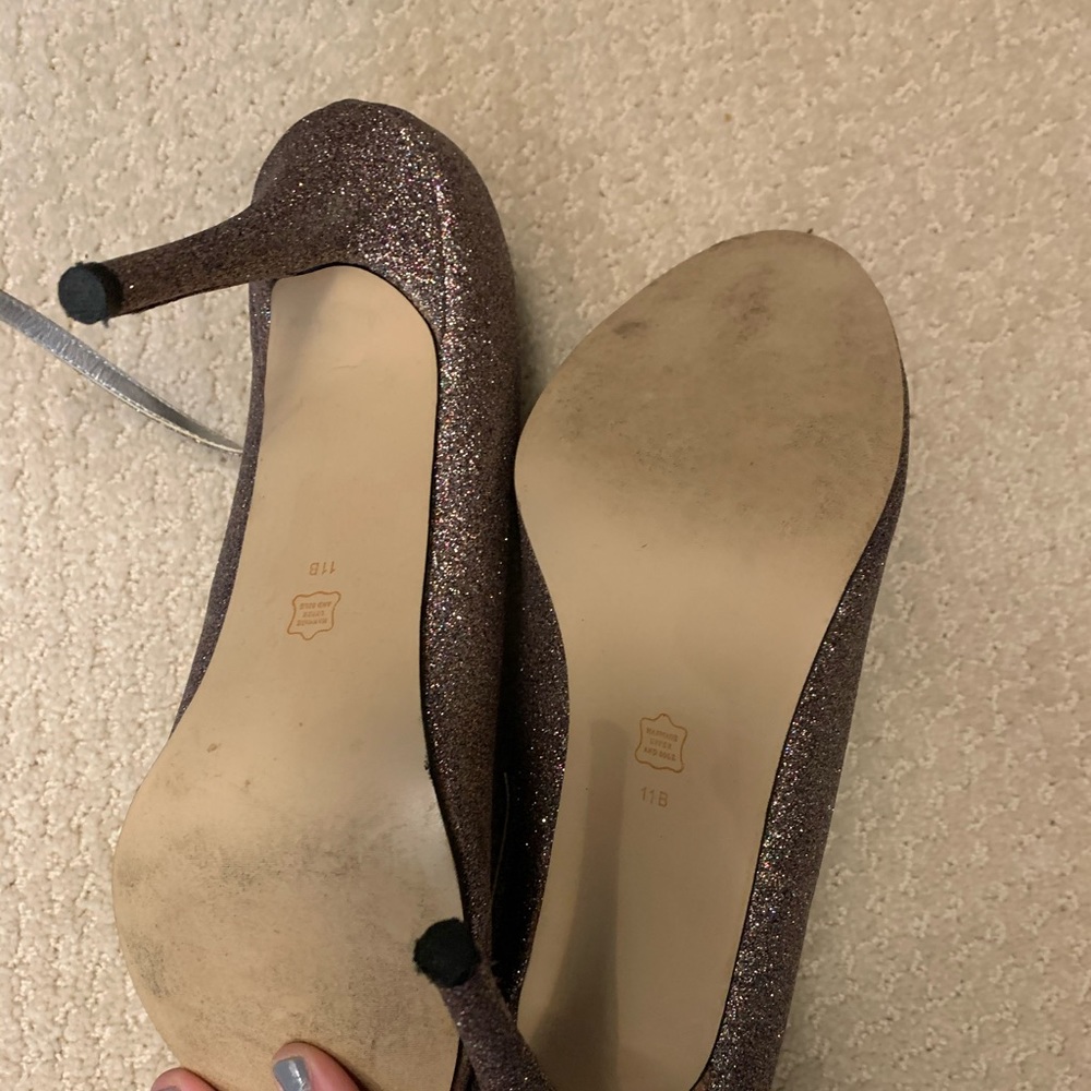 HOST PICK! Worn once! Glitter Peep Toe heel Booties - Picture 3 of 3